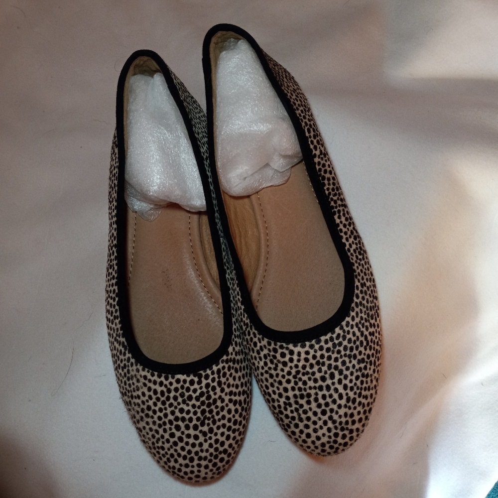 Madewell The Reid Ballet Flat In Spotted Calf Hair. 7.5. NWOT